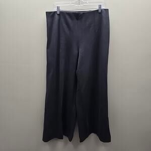 Chico's Pull-On Cropped Wide Leg Pants Stretch Tummy Control Dark Gray SZ 2 US L